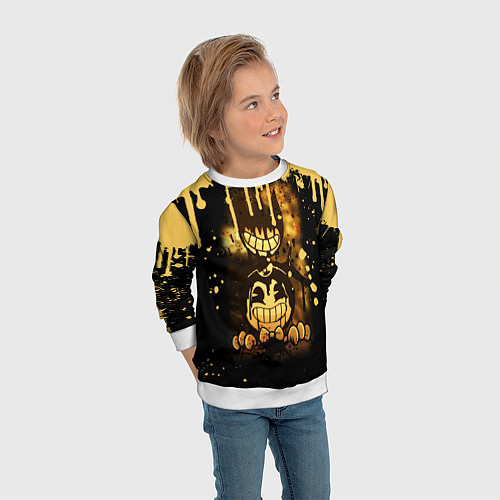 Детский свитшот Bendy And The Ink Machine Игра Бенди / 3D-Белый – фото 3