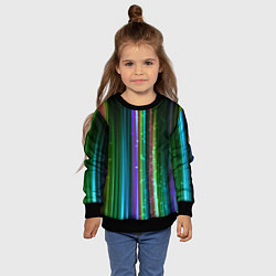 Свитшот детский Свет неоновой радуги, цвет: 3D-черный — фото 2
