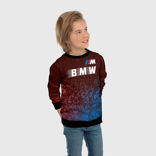 Детский свитшот БМВ BMW - Краски / 3D-Черный – фото 3