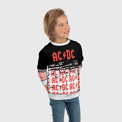 Детский свитшот ACDC переменный ток / 3D-Белый – фото 3