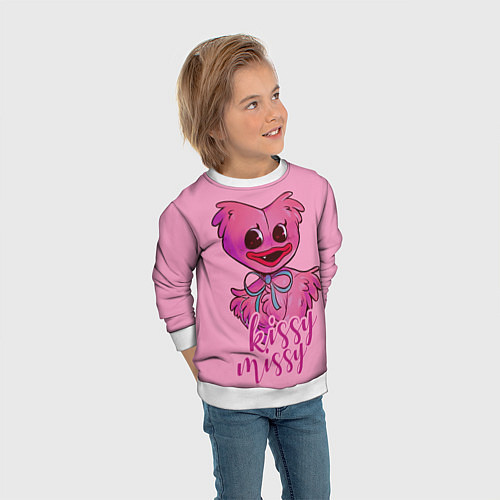 Детский свитшот Pink Kissy Missy / 3D-Белый – фото 3