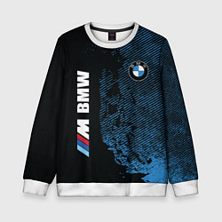 Свитшот детский BMW M Series Синий Гранж, цвет: 3D-белый