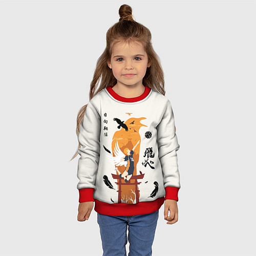 Детский свитшот Волейбол Fly High Hinata / 3D-Красный – фото 4