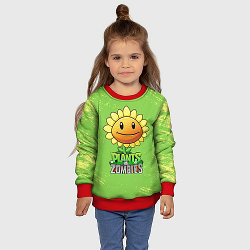 Детский свитшот Подсолнух Plants vs Zombies / 3D-Красный – фото 4