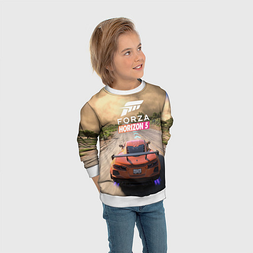 Детский свитшот Forza Horizon 5 Игра / 3D-Белый – фото 3