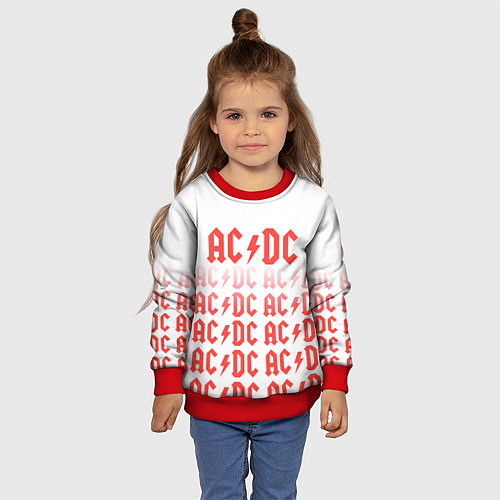 Детский свитшот Acdc Паттерн / 3D-Красный – фото 4