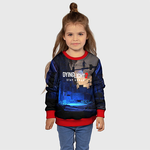 Детский свитшот Dyng Light 2: Stay Human - Приближается ночь / 3D-Красный – фото 4