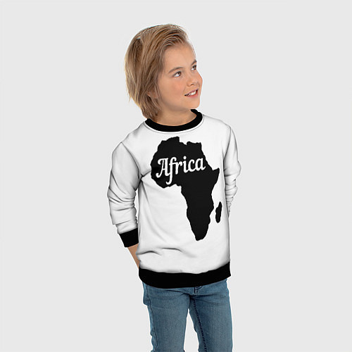 Детский свитшот Африка черно-белая двусторонняя / 3D-Черный – фото 3