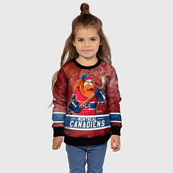 Свитшот детский Монреаль Канадиенс, Montreal Canadiens Маскот, цвет: 3D-черный — фото 2