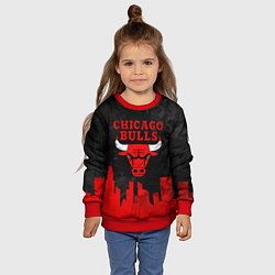 Свитшот детский Chicago Bulls, Чикаго Буллз Город, цвет: 3D-красный — фото 2