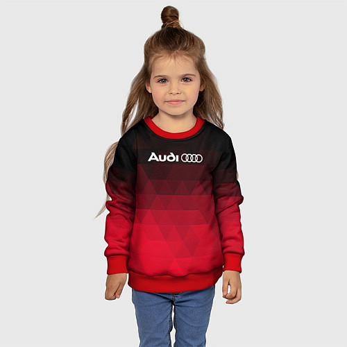 Детский свитшот Audi геометрия / 3D-Красный – фото 4
