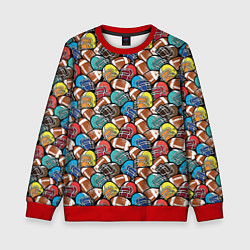 Свитшот детский Американский Футбол American Football, цвет: 3D-красный