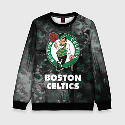 Свитшот детский Бостон Селтикс, Boston Celtics, НБА, цвет: 3D-черный