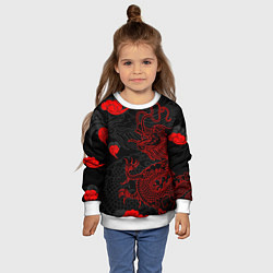 Свитшот детский Дракон Китайский дракон, цвет: 3D-белый — фото 2