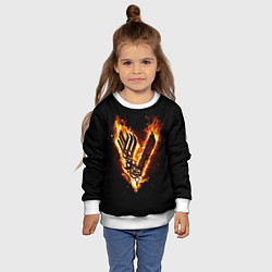 Свитшот детский Викинги: Вальхалла, логотип, цвет: 3D-белый — фото 2