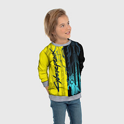 Свитшот детский CYBERPUNK 2077 Логотип, цвет: 3D-меланж — фото 2