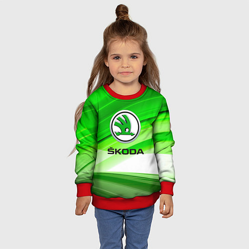 Детский свитшот Skoda texture / 3D-Красный – фото 4
