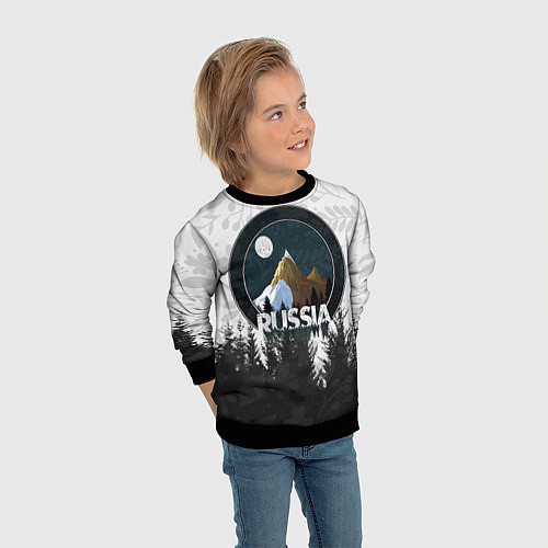 Детский свитшот Russian Тайга / 3D-Черный – фото 3
