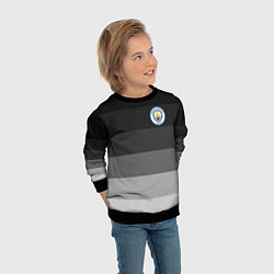 Свитшот детский Манчестер Сити, Manchester City, Серый градиент, цвет: 3D-черный — фото 2