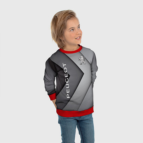 Детский свитшот Peugeot geometry / 3D-Красный – фото 3