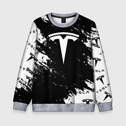 Свитшот детский Tesla logo texture, цвет: 3D-меланж