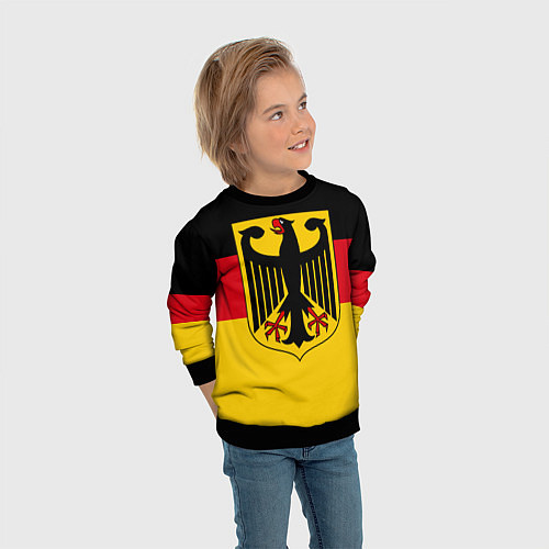 Детский свитшот Германия - Germany / 3D-Черный – фото 3