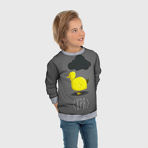 Детский свитшот Кря / 3D-Меланж – фото 3