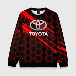 Свитшот детский Toyota: Красные соты, цвет: 3D-черный