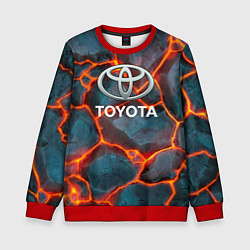 Свитшот детский Toyota Вулкан из плит, цвет: 3D-красный