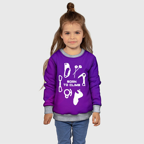 Детский свитшот Рожден, чтобы лазить по скалам / 3D-Меланж – фото 4