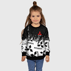 Свитшот детский Mitsubishi black & white, цвет: 3D-черный — фото 2