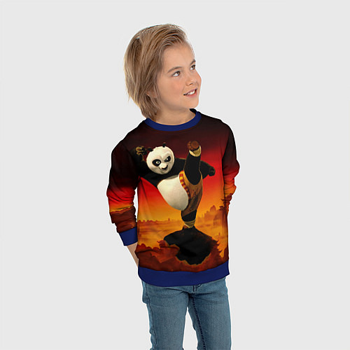 Детский свитшот Кунг-фу Панда New / 3D-Синий – фото 3