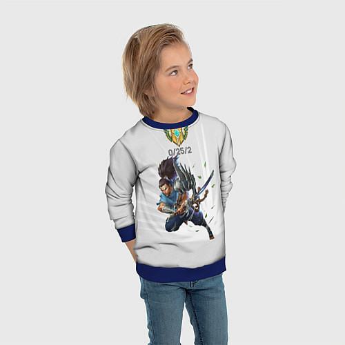 Детский свитшот Yasuo Meme / 3D-Синий – фото 3