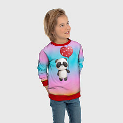 Свитшот детский Маленькая панда с сердечком, цвет: 3D-красный — фото 2