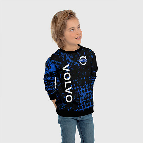 Детский свитшот Volvo Вольво черно синий / 3D-Черный – фото 3