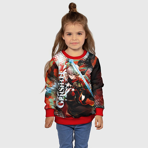 Детский свитшот Каэдэхара Кадзуха-странствующий самурай / 3D-Красный – фото 4