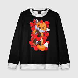 Свитшот детский Лиса Символ любви, цвет: 3D-белый