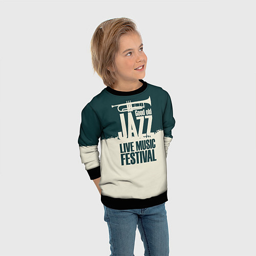 Детский свитшот Джаз Живая Музыка / 3D-Черный – фото 3