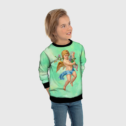 Детский свитшот Ангел Святой / 3D-Черный – фото 3