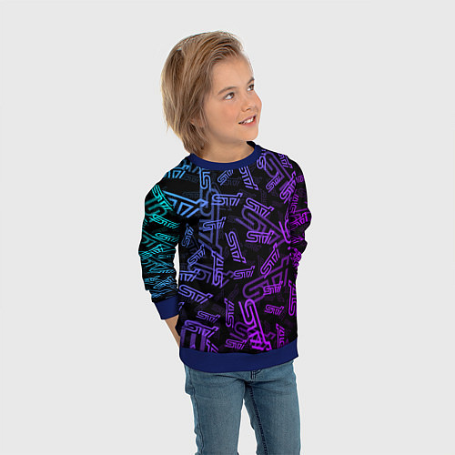 Детский свитшот STI NEON PATTERN / 3D-Синий – фото 3