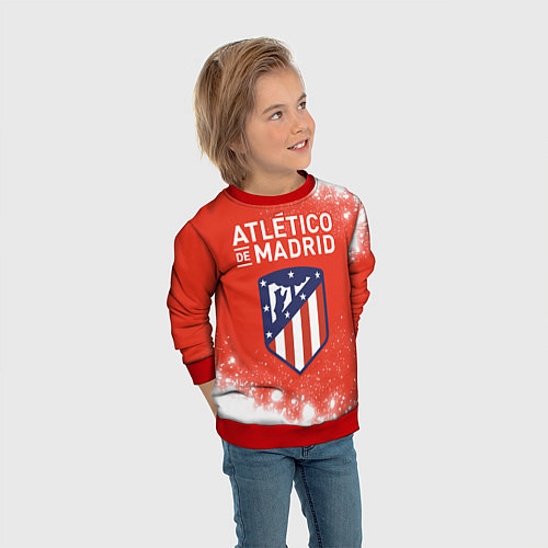 Детский свитшот ATLETICO MADRID Брызги / 3D-Красный – фото 3