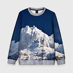 Свитшот детский Снежные горы, синие небо, цвет: 3D-меланж