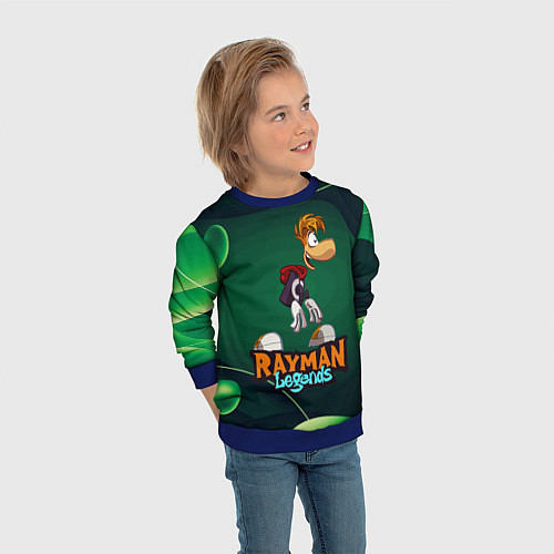 Детский свитшот Rayman Legends Green / 3D-Синий – фото 3