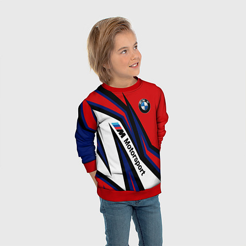 Детский свитшот БМВ МОТОСПОРТ BMW MOTOSPORT / 3D-Красный – фото 3