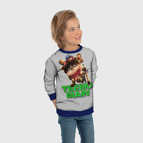 Детский свитшот Teemo main / 3D-Синий – фото 3