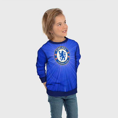 Детский свитшот Chelsea football club / 3D-Синий – фото 3