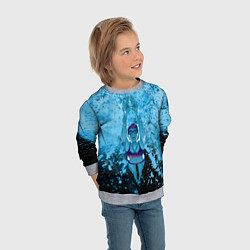 Свитшот детский Спортивное плавание Голубая вода, цвет: 3D-меланж — фото 2