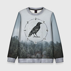 Свитшот детский ВОРОН НА РУНАХ РУНЫ, цвет: 3D-меланж