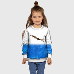 Свитшот детский Спортивное плавание Aqua sport, цвет: 3D-белый — фото 2