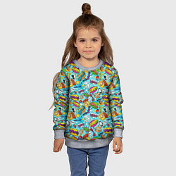 Свитшот детский Поп арт пузыри, цвет: 3D-меланж — фото 2